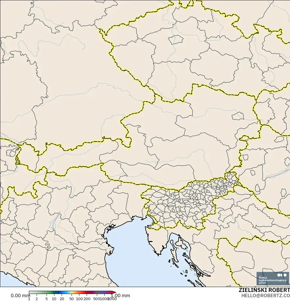 ALADIN CZ 2.3 km model - Austria, Precipitation Accumulation