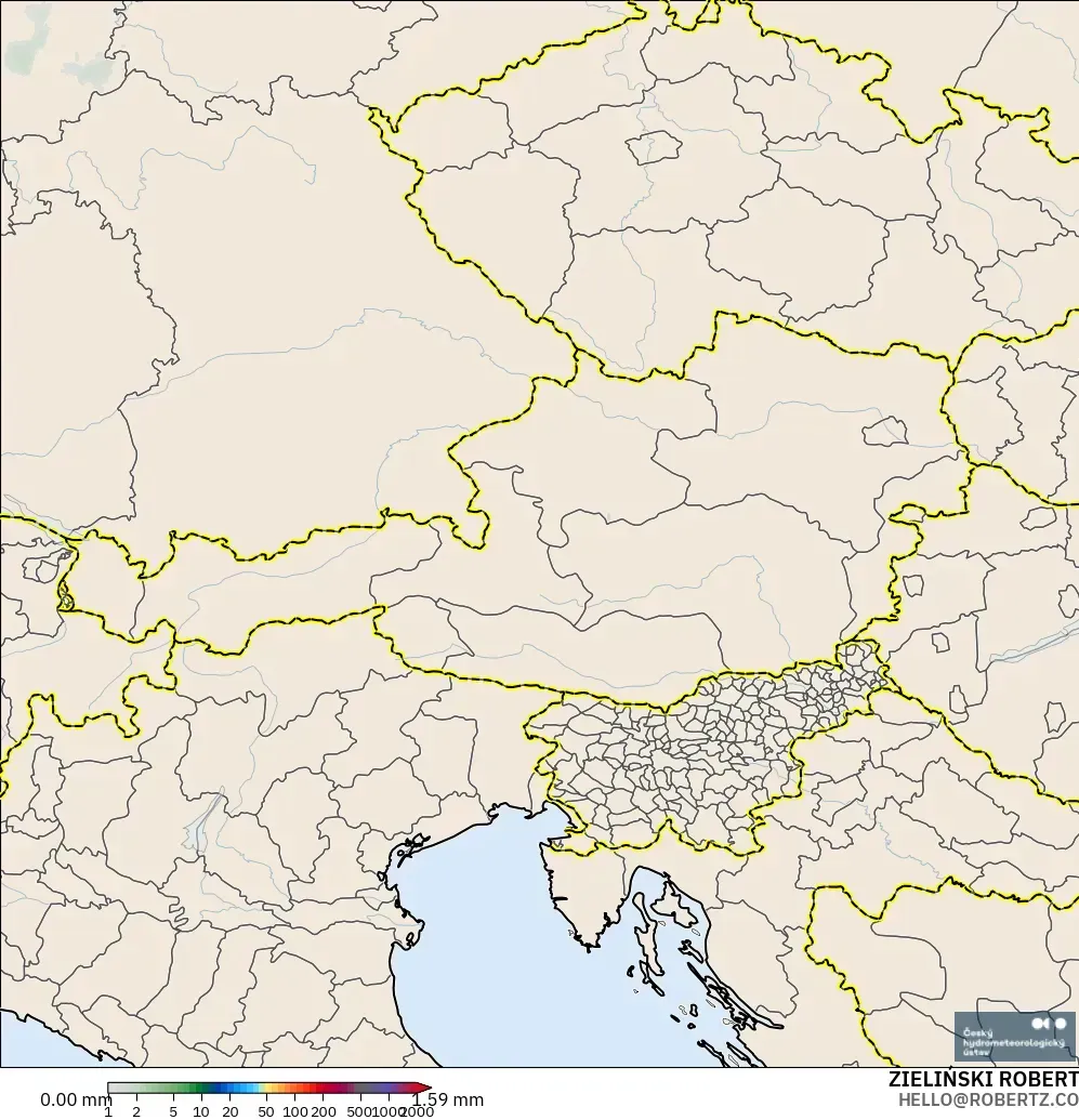 ALADIN CZ 2.3 km model - Austria, Precipitation Accumulation