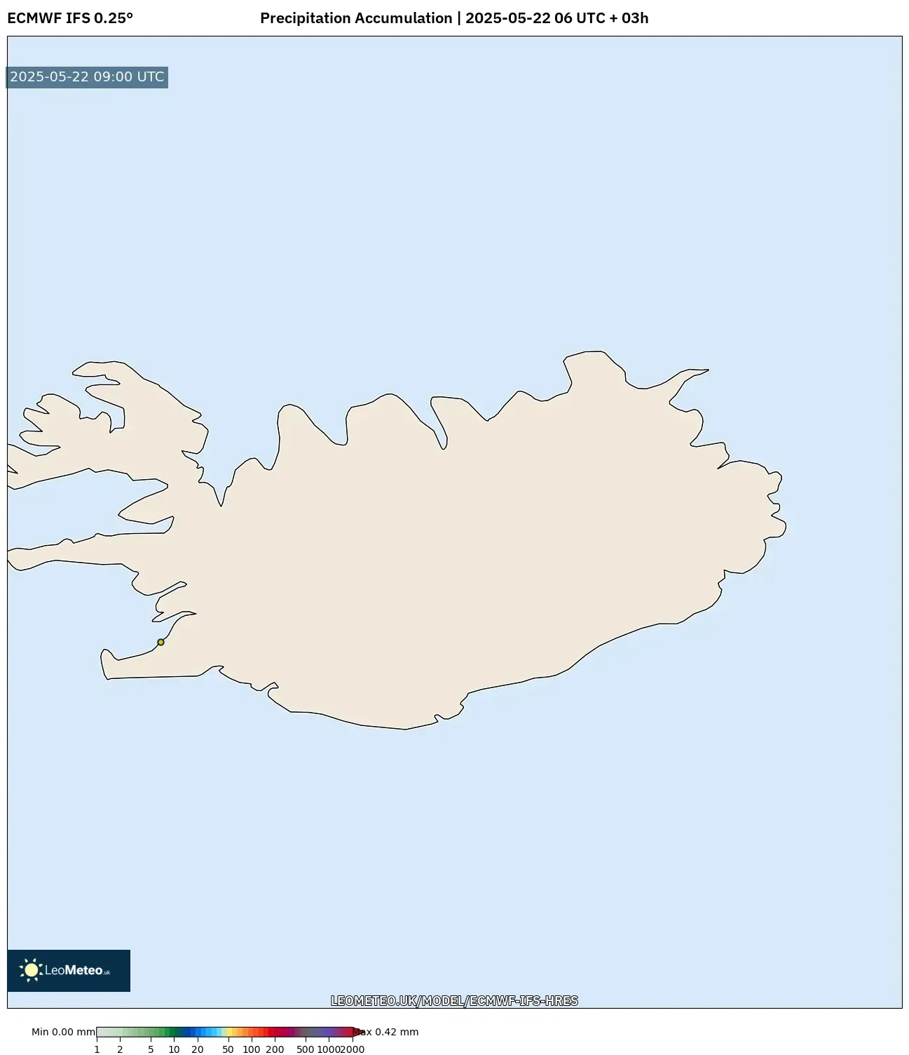 ECMWF IFS 0.25° model - Iceland, Precipitation Accumulation ECMWF IFS 0.25° model - Iceland, Precipitation Accumulation