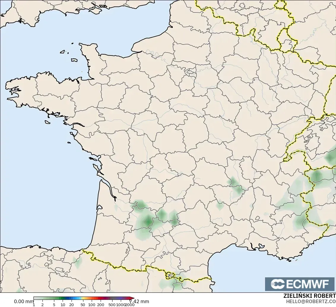 ECMWF IFS 0.25° model - France, Precipitation Accumulation