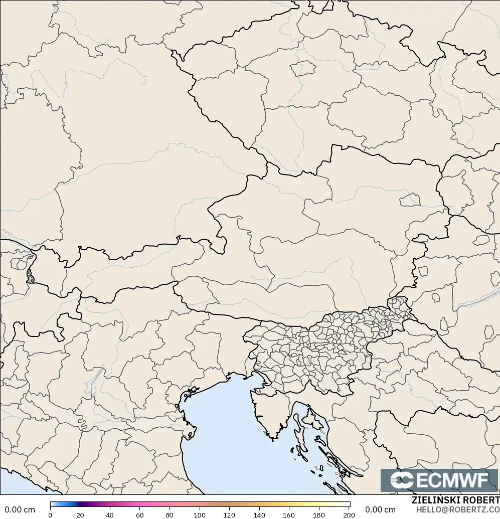ECMWF IFS 0.25° model - Austria, Snow Depth