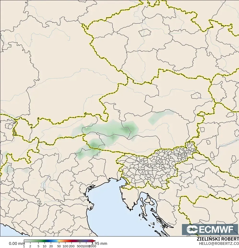 ECMWF IFS 0.25° model - Austria, Precipitation Accumulation