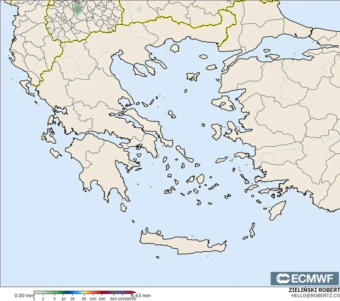 ECMWF IFS 0.25° model - Greece, Precipitation Accumulation
