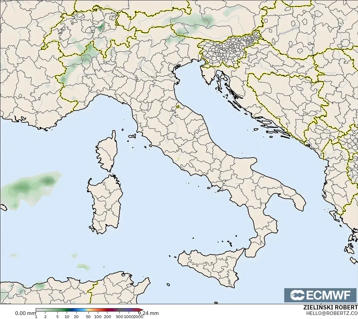 ECMWF IFS 0.25° model - Italy, Precipitation Accumulation