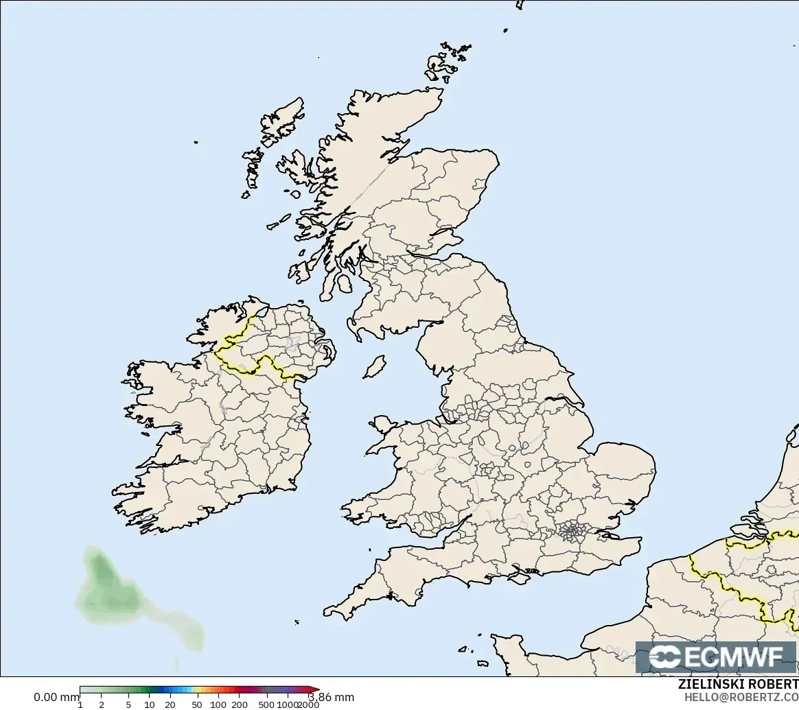ECMWF IFS 0.25° model - United Kingdom, Precipitation Accumulation