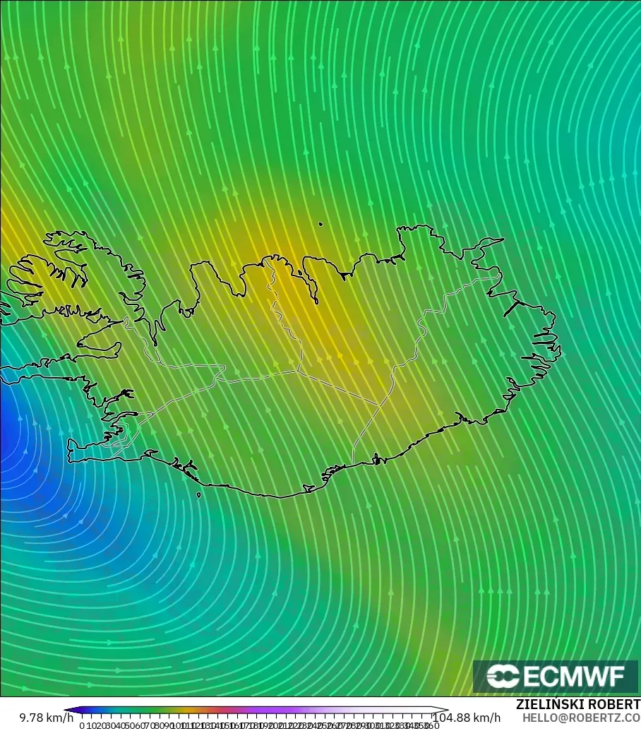 ECMWF IFS 0.25° model - Iceland, Wind at 300hPa (jet stream)