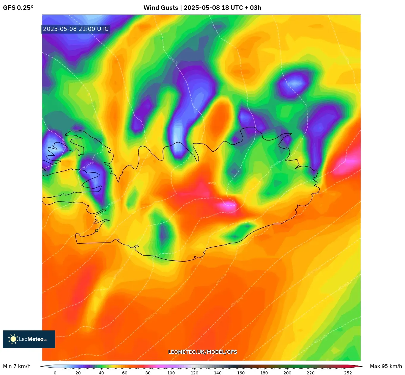 GFS - Argentina, Wind Gusts GFS - Argentina, Wind Gusts