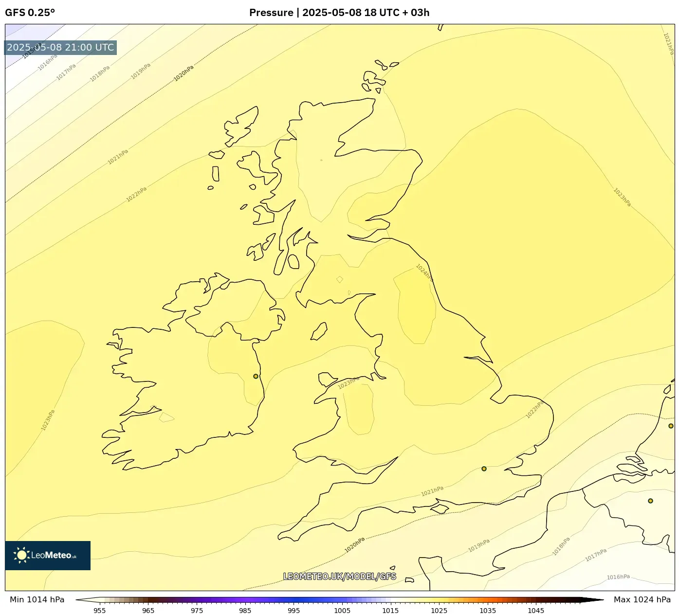 GFS - United Kingdom, Pressure GFS - United Kingdom, Pressure