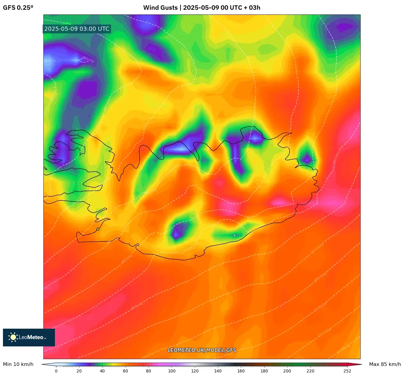 GFS - Argentina, Wind Gusts GFS - Argentina, Wind Gusts