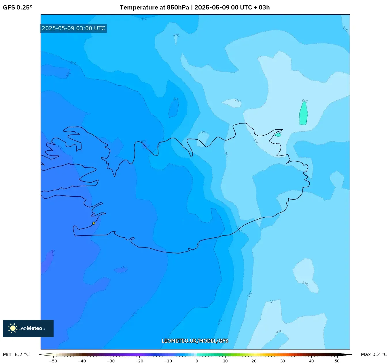 GFS - Argentina, Temperature at 850hPa GFS - Argentina, Temperature at 850hPa