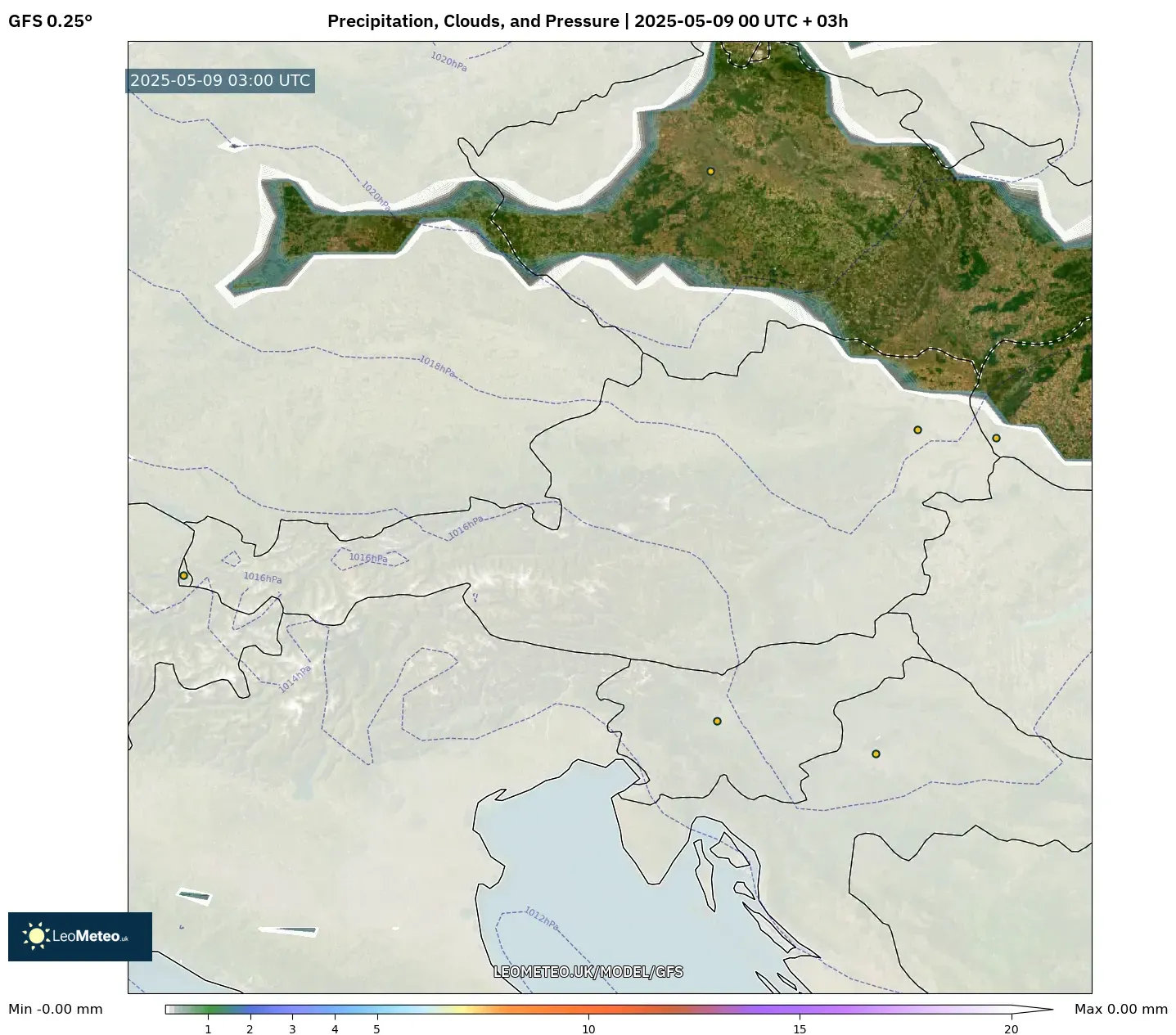 GFS - Austria, Precipitation, Clouds, and Pressure GFS - Austria, Precipitation, Clouds, and Pressure