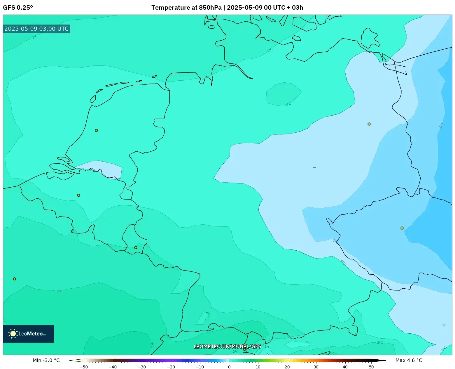 GFS - Germany, Temperature at 850hPa GFS - Germany, Temperature at 850hPa