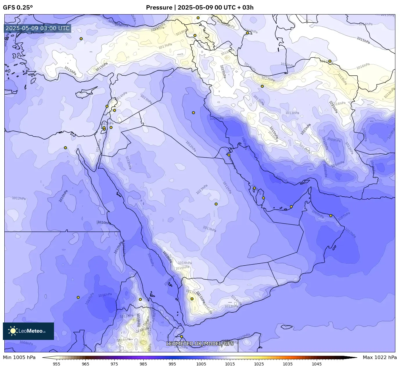 GFS - Middle East, Pressure GFS - Middle East, Pressure