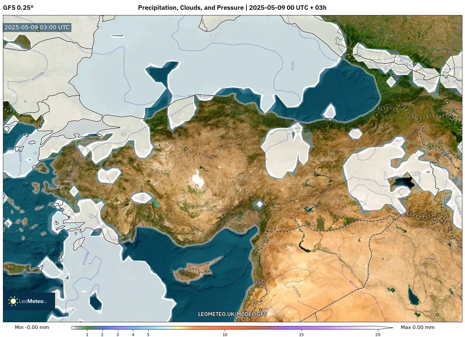 GFS - Turkey, Precipitation, Clouds, and Pressure GFS - Turkey, Precipitation, Clouds, and Pressure