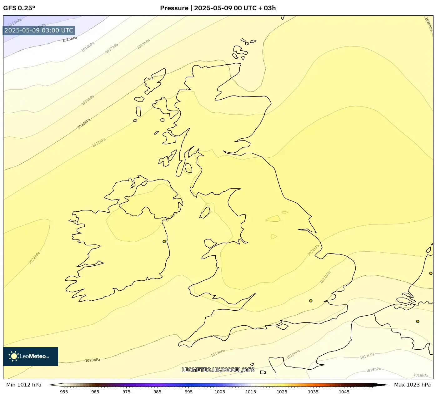GFS - United Kingdom, Pressure GFS - United Kingdom, Pressure