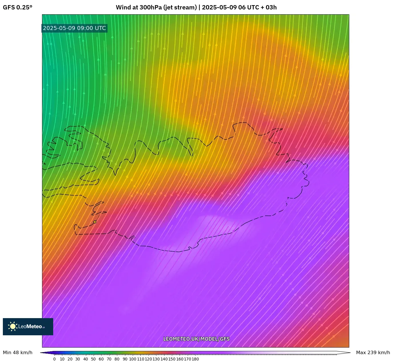 GFS - Argentina, Wind at 300hPa (jet stream) GFS - Argentina, Wind at 300hPa (jet stream)