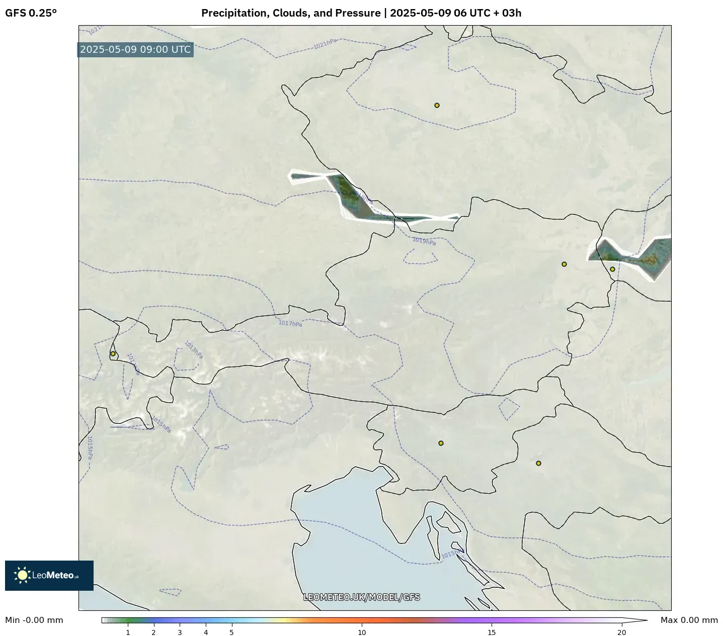 GFS - Austria, Precipitation, Clouds, and Pressure GFS - Austria, Precipitation, Clouds, and Pressure