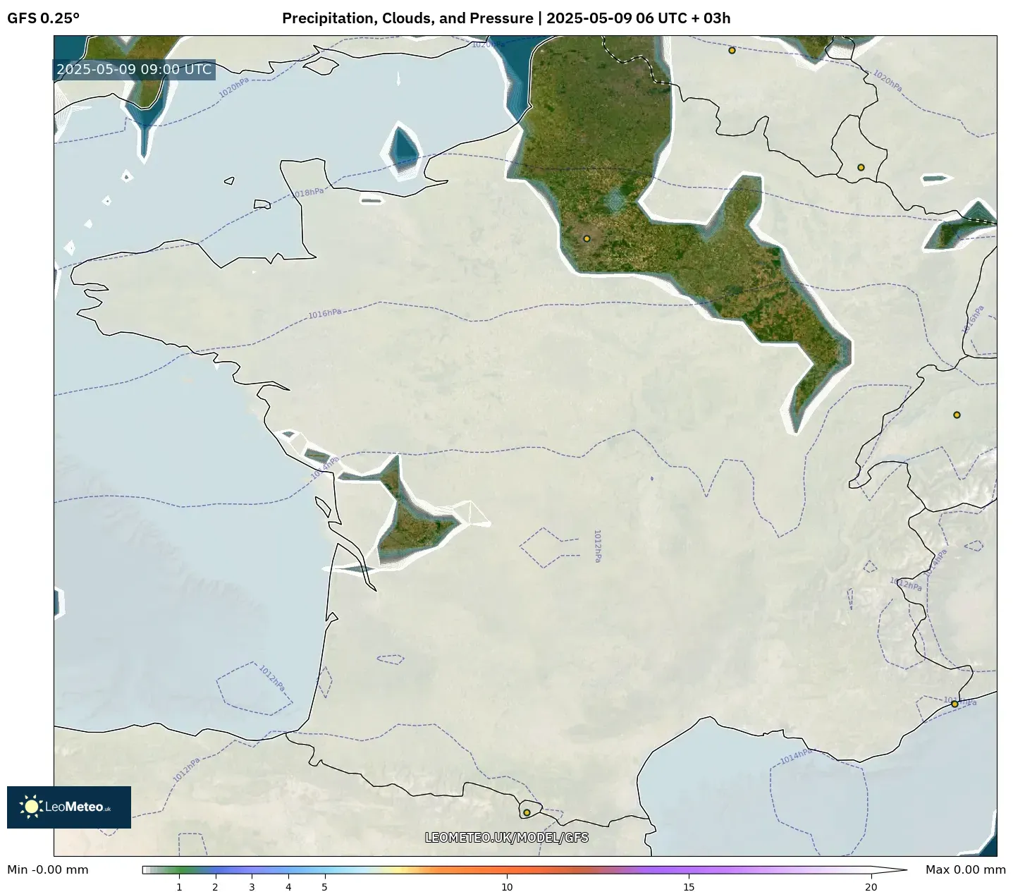 GFS - France, Precipitation, Clouds, and Pressure GFS - France, Precipitation, Clouds, and Pressure