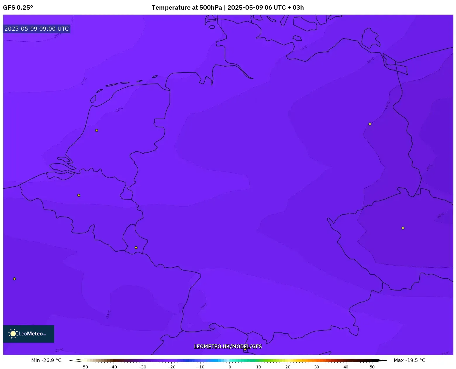 GFS - Germany, Temperature at 500hPa GFS - Germany, Temperature at 500hPa