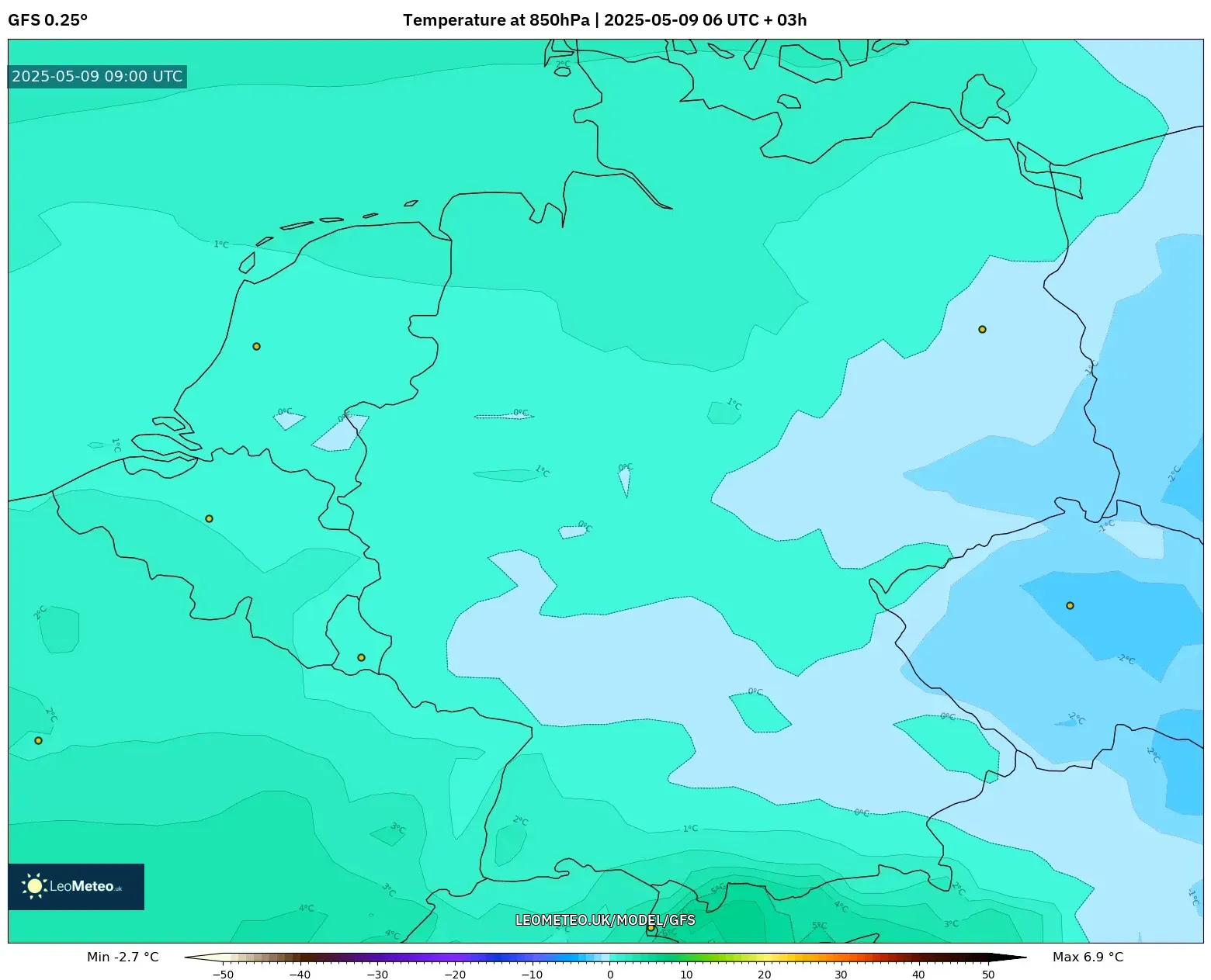GFS - Germany, Temperature at 850hPa GFS - Germany, Temperature at 850hPa