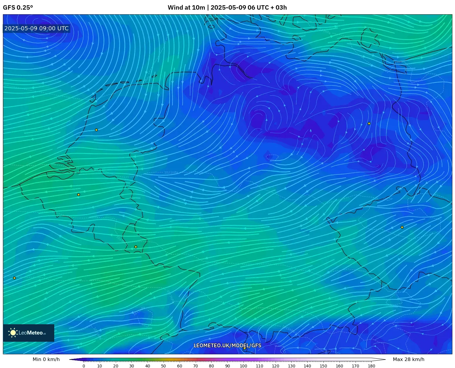 GFS - Germany, Wind at 10m GFS - Germany, Wind at 10m