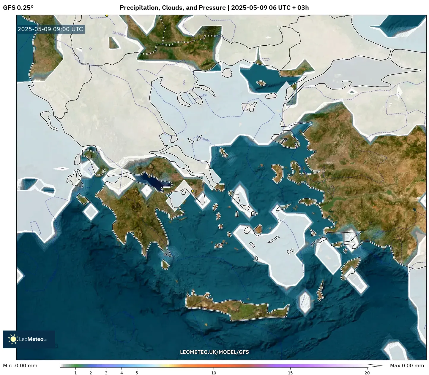GFS - Greece, Precipitation, Clouds, and Pressure GFS - Greece, Precipitation, Clouds, and Pressure