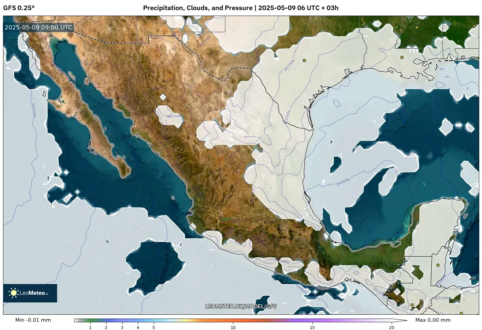 GFS - Mexico, Precipitation, Clouds, and Pressure GFS - Mexico, Precipitation, Clouds, and Pressure