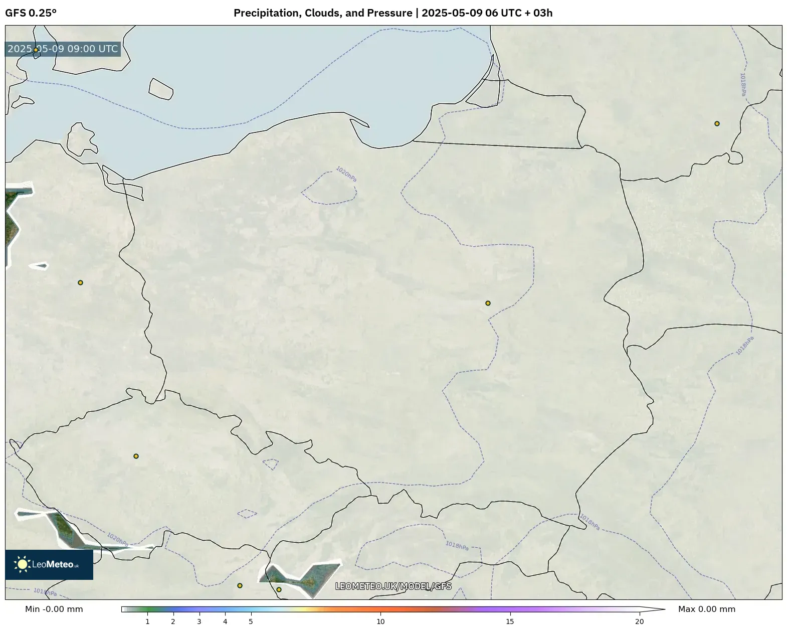 GFS - Poland, Precipitation, Clouds, and Pressure GFS - Poland, Precipitation, Clouds, and Pressure