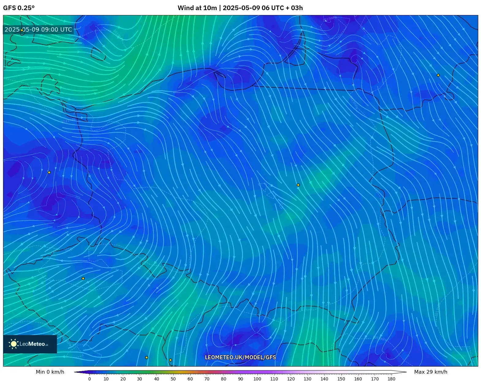 GFS - Poland, Wind at 10m GFS - Poland, Wind at 10m