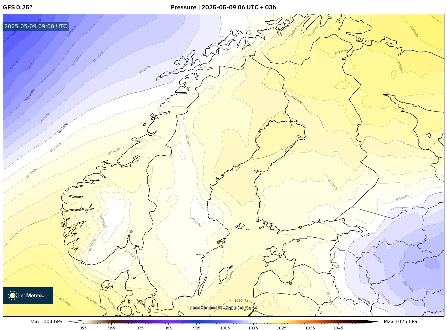 GFS - Scandinavia, Pressure GFS - Scandinavia, Pressure
