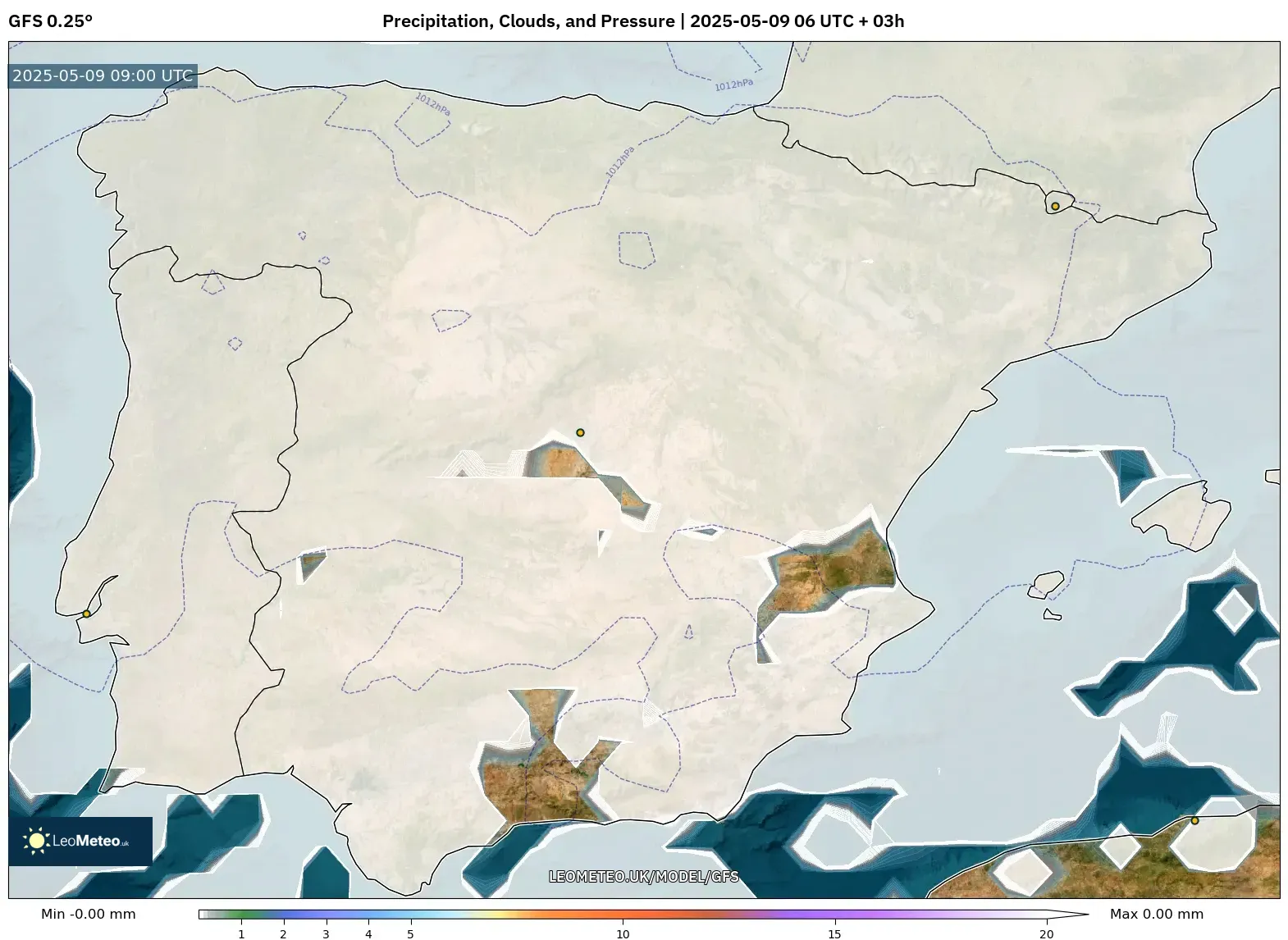 GFS - Spain, Precipitation, Clouds, and Pressure GFS - Spain, Precipitation, Clouds, and Pressure