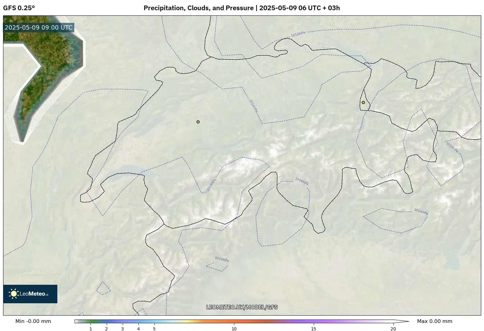 GFS - Switzerland, Precipitation, Clouds, and Pressure GFS - Switzerland, Precipitation, Clouds, and Pressure