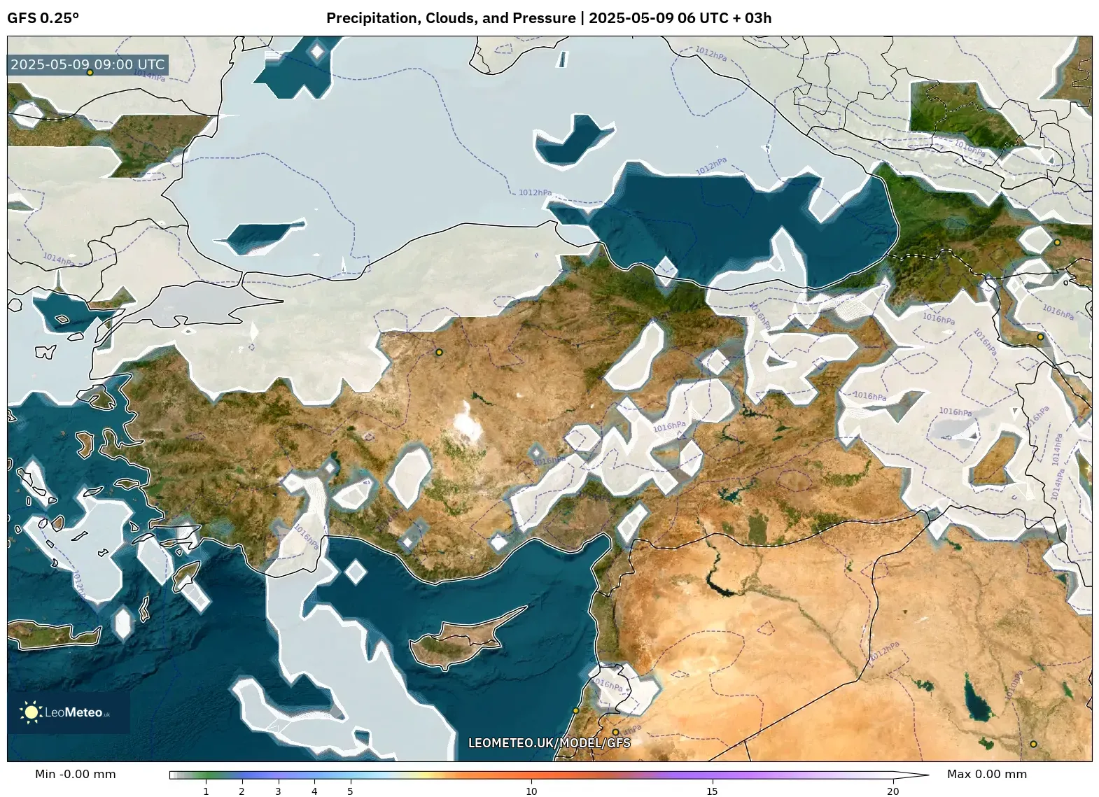 GFS - Turkey, Precipitation, Clouds, and Pressure GFS - Turkey, Precipitation, Clouds, and Pressure