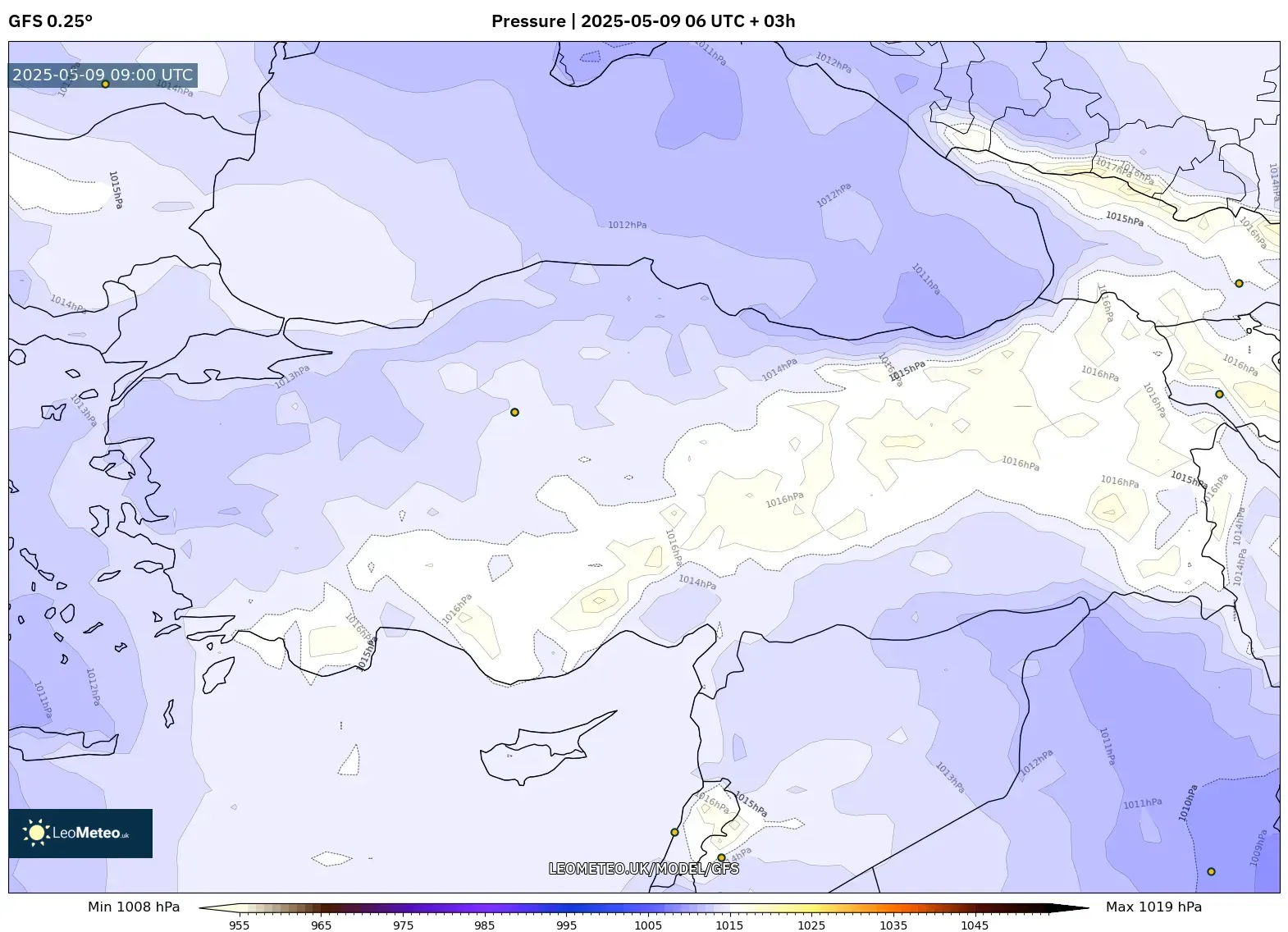 GFS - Turkey, Pressure GFS - Turkey, Pressure