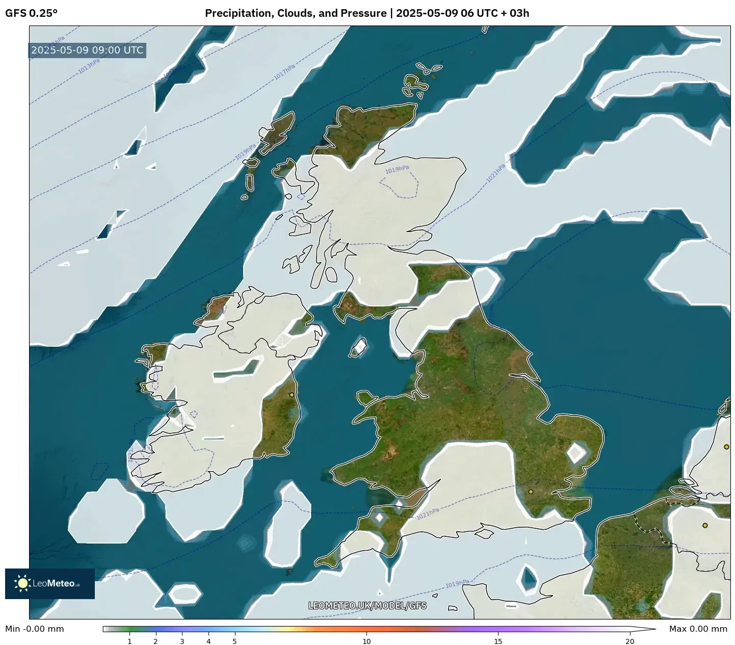 GFS - United Kingdom, Precipitation, Clouds, and Pressure GFS - United Kingdom, Precipitation, Clouds, and Pressure