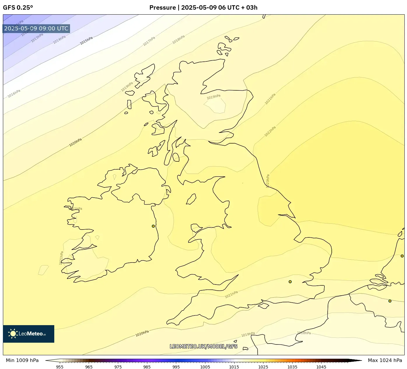 GFS - United Kingdom, Pressure GFS - United Kingdom, Pressure