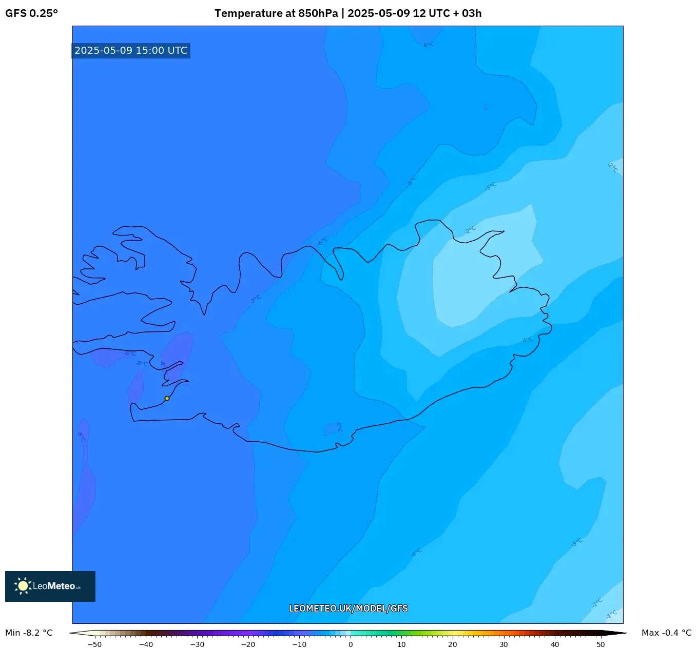GFS - Argentina, Temperature at 850hPa GFS - Argentina, Temperature at 850hPa