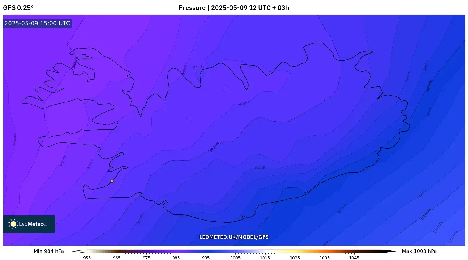 GFS - Iceland, Pressure GFS - Iceland, Pressure