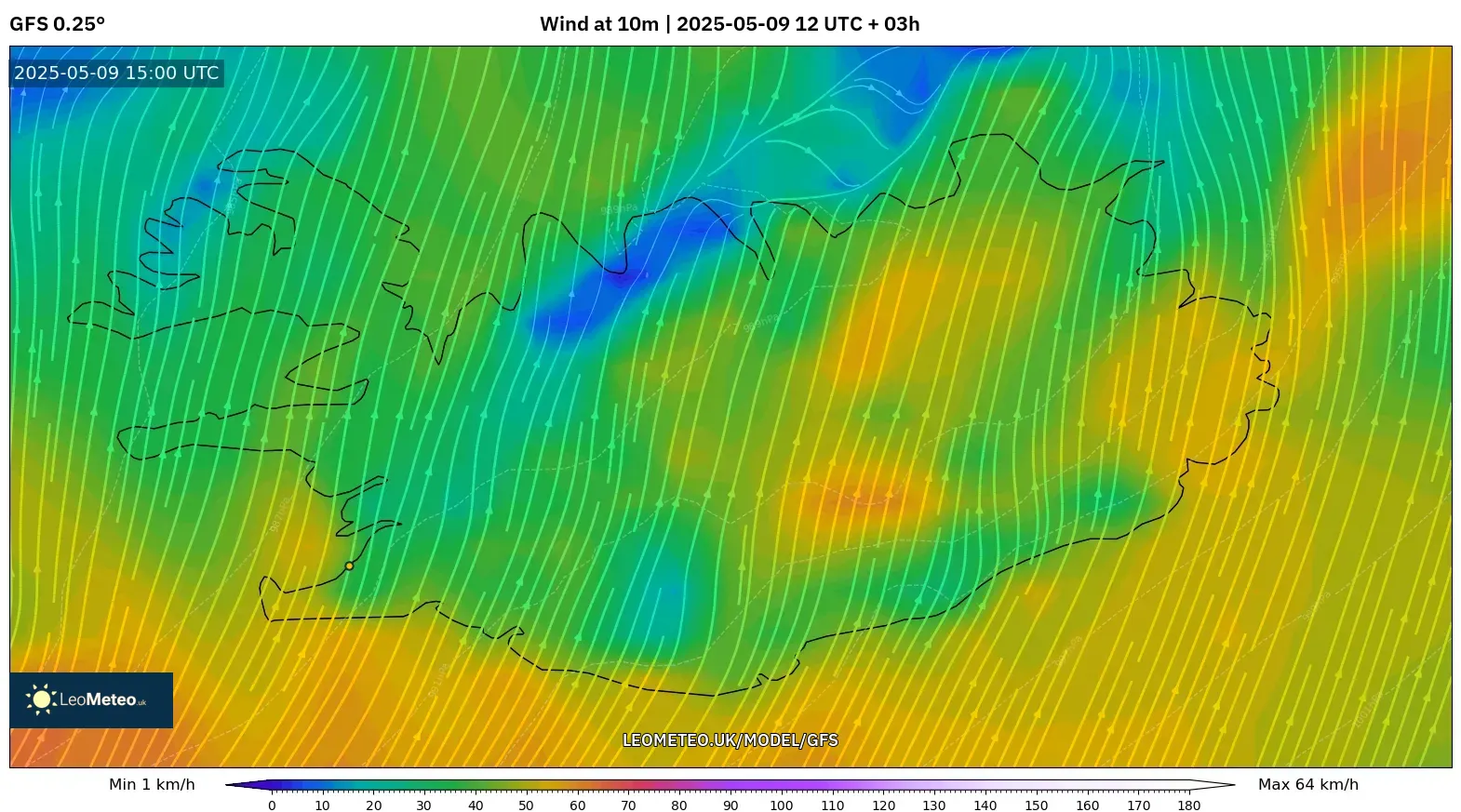 GFS - Iceland, Wind at 10m GFS - Iceland, Wind at 10m