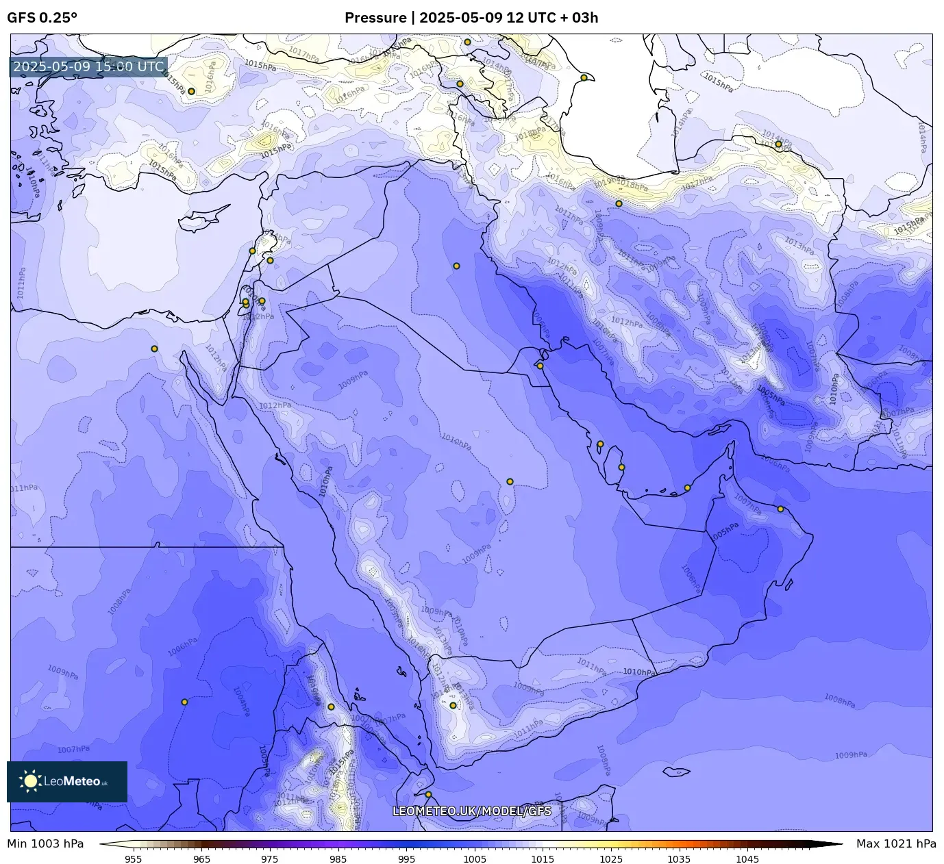 GFS - Middle East, Pressure GFS - Middle East, Pressure