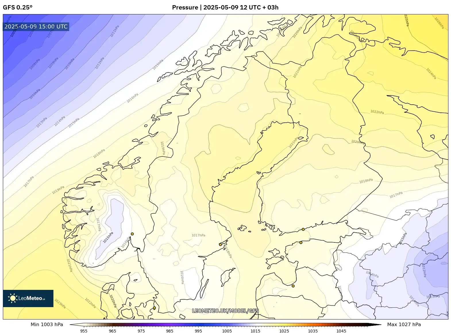 GFS - Scandinavia, Pressure GFS - Scandinavia, Pressure