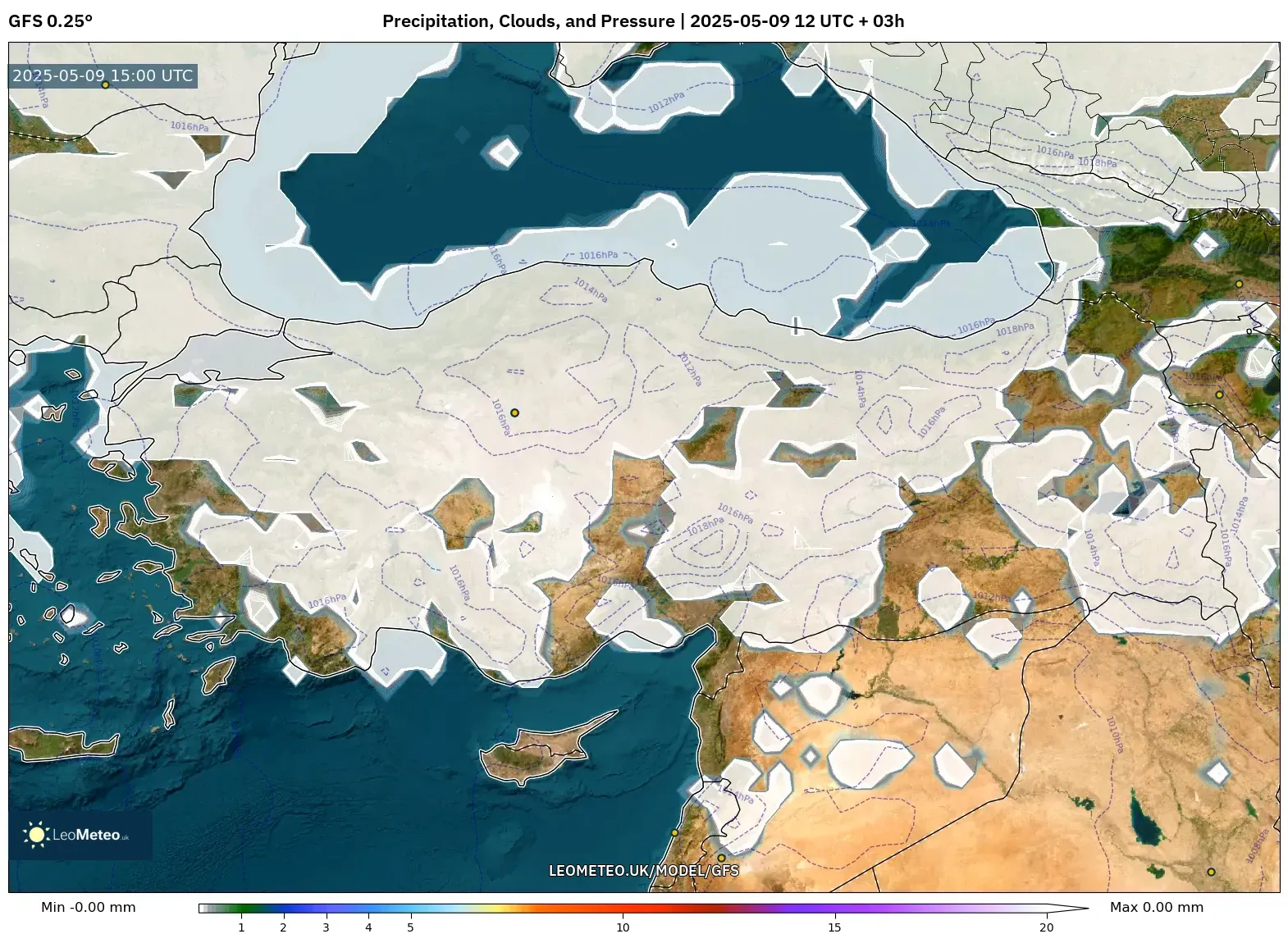 GFS - Turkey, Precipitation, Clouds, and Pressure GFS - Turkey, Precipitation, Clouds, and Pressure