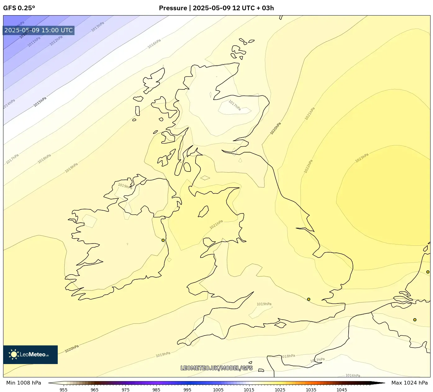 GFS - United Kingdom, Pressure GFS - United Kingdom, Pressure