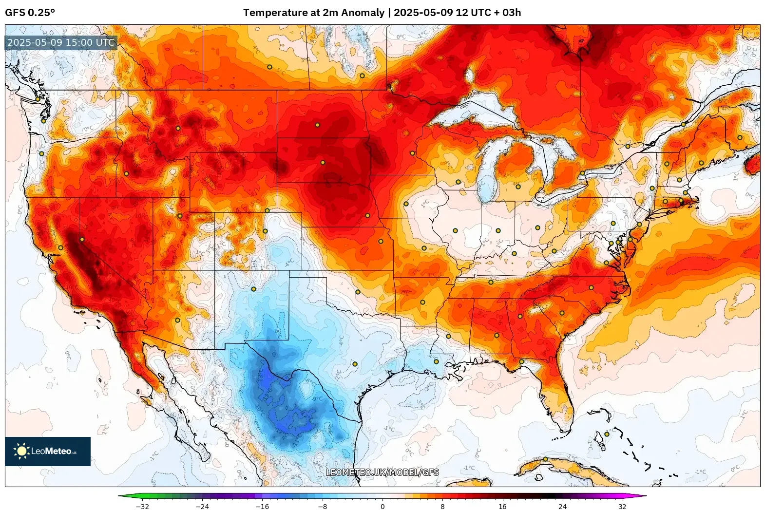 GFS - United States, Temperature at 2m Anomaly GFS - United States, Temperature at 2m Anomaly