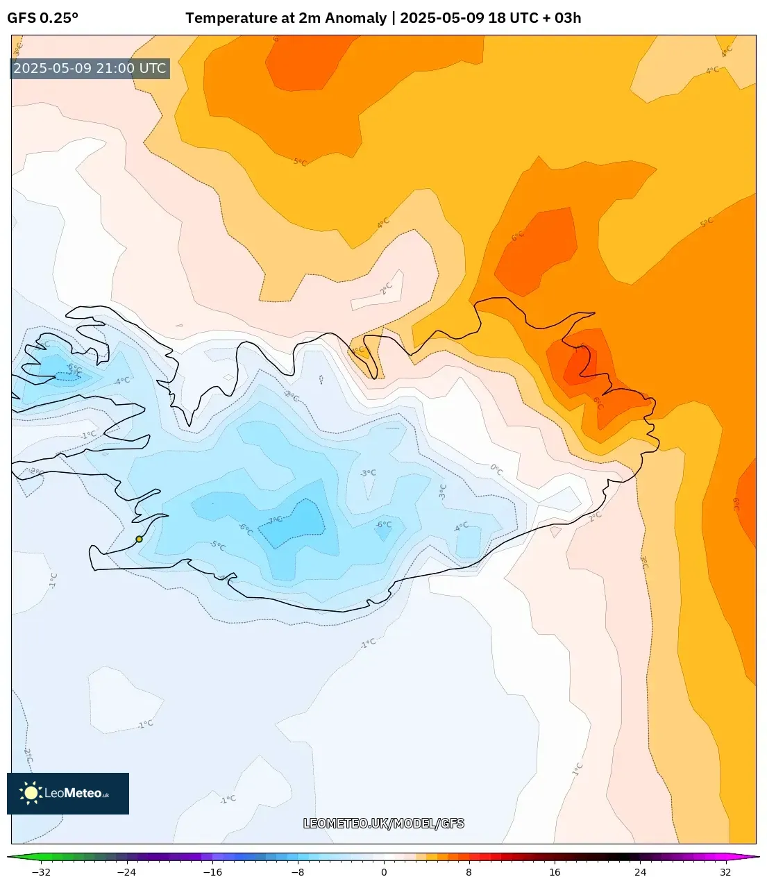 GFS - Argentina, Temperature at 2m Anomaly GFS - Argentina, Temperature at 2m Anomaly