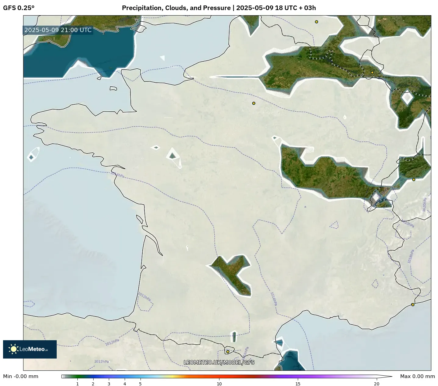 GFS - France, Precipitation, Clouds, and Pressure GFS - France, Precipitation, Clouds, and Pressure