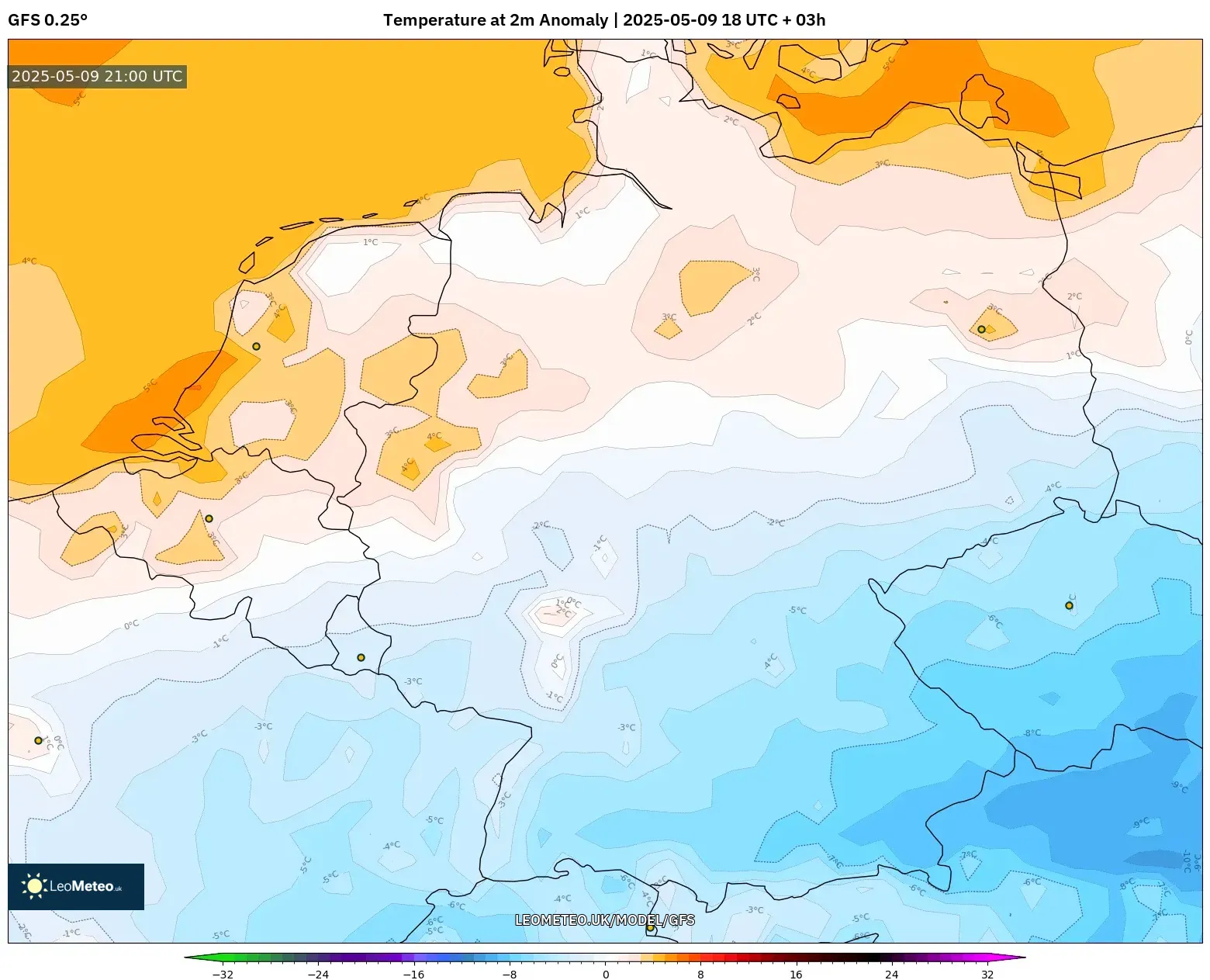 GFS - Germany, Temperature at 2m Anomaly GFS - Germany, Temperature at 2m Anomaly