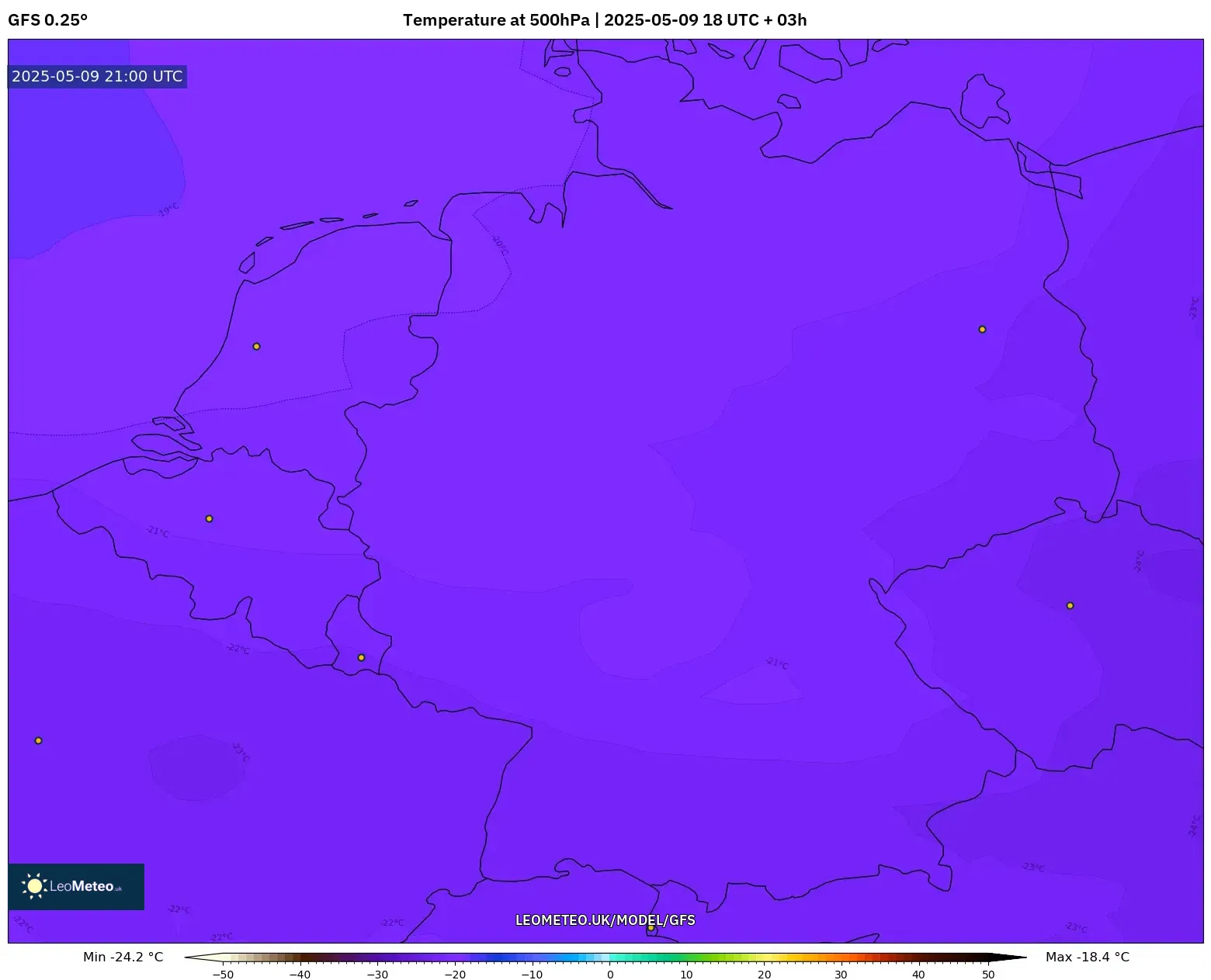 GFS - Germany, Temperature at 500hPa GFS - Germany, Temperature at 500hPa