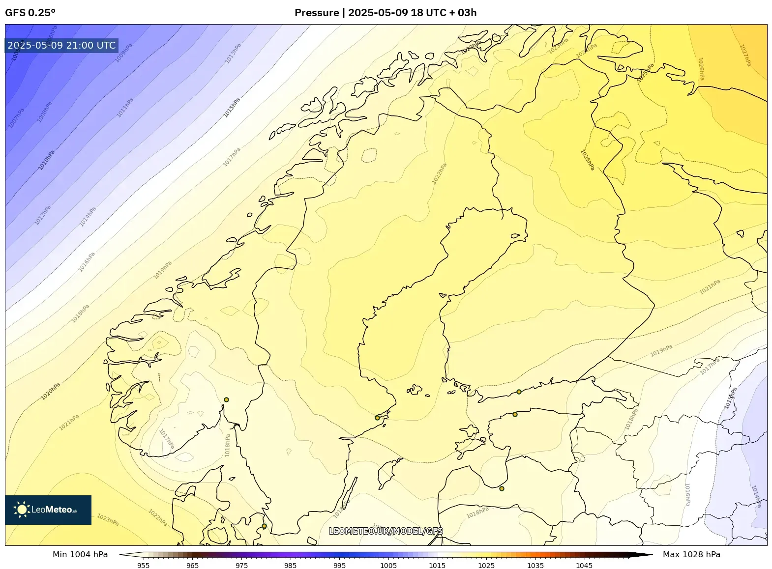 GFS - Scandinavia, Pressure GFS - Scandinavia, Pressure