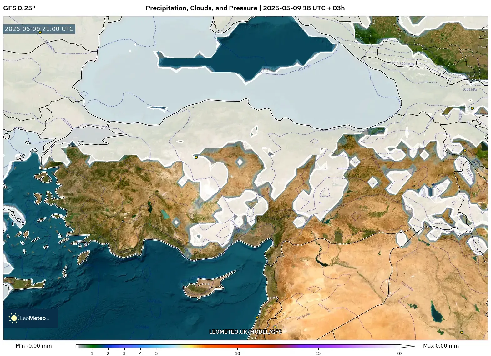 GFS - Turkey, Precipitation, Clouds, and Pressure GFS - Turkey, Precipitation, Clouds, and Pressure
